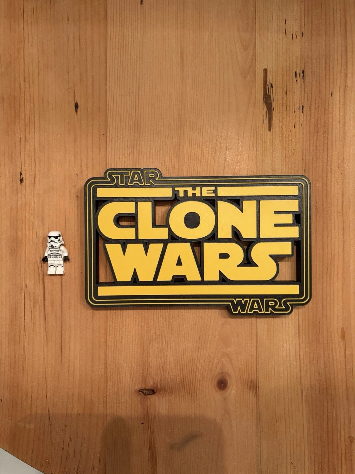 The Clone Wars 3d printed desk/wall logo display PLA+ 9x6in