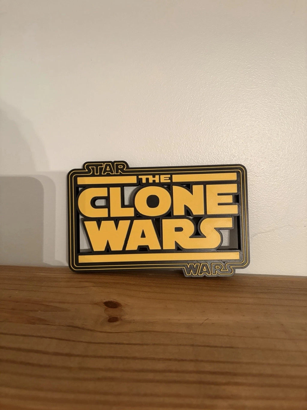The Clone Wars 3d printed desk/wall logo display PLA+ 9x6in