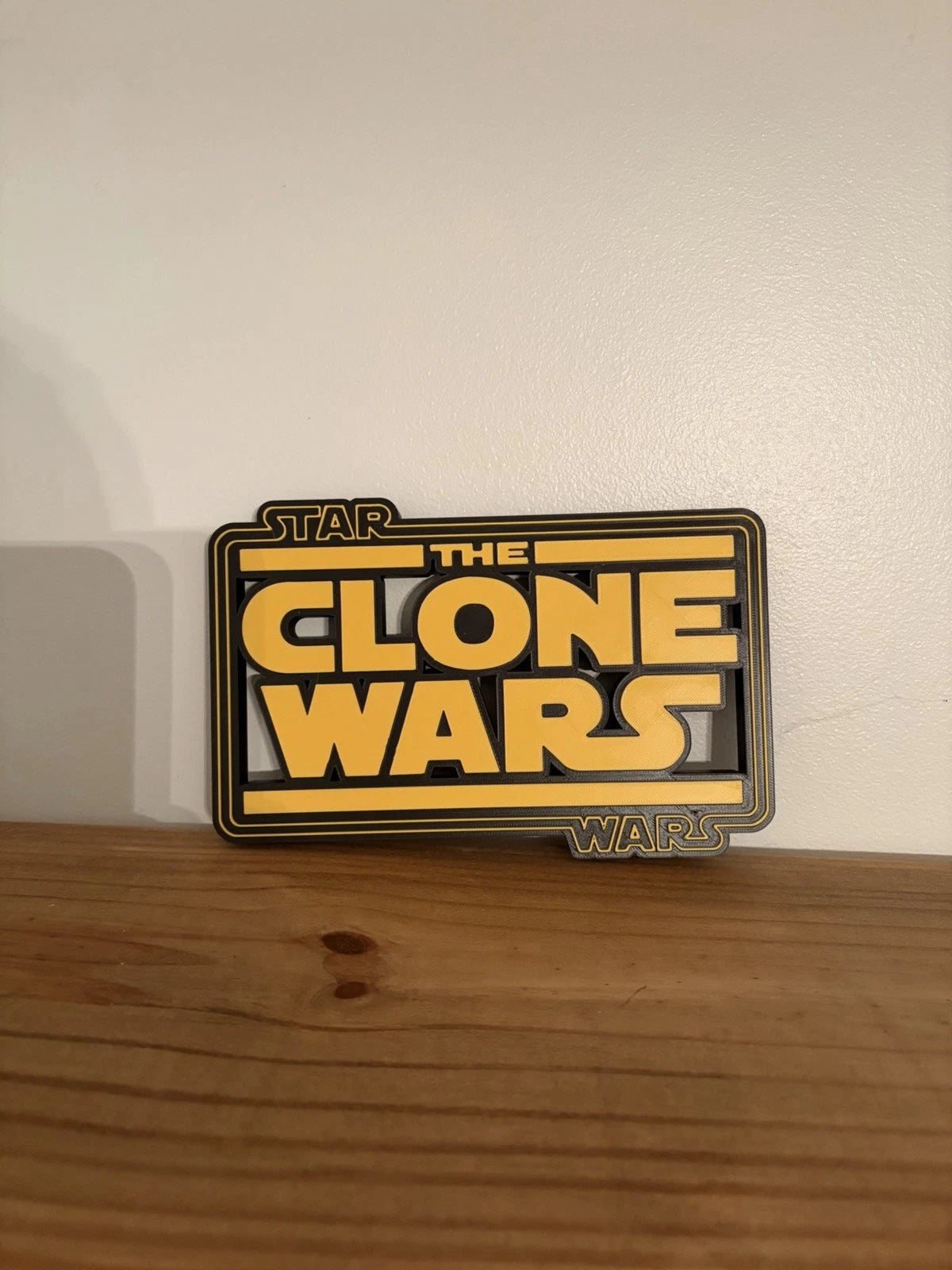 The Clone Wars 3d printed desk/wall logo display PLA+ 9x6in