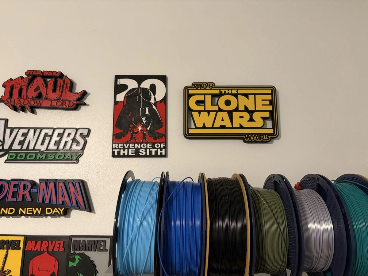 The Clone Wars 3d printed desk/wall logo display PLA+ 9x6in