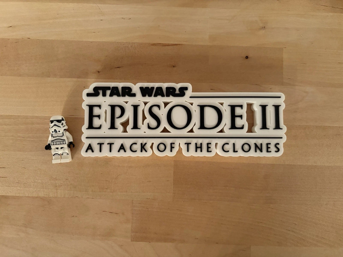 Attack of The CLones Logo Desk/wall Display 3d Print 7.5x2.5 in