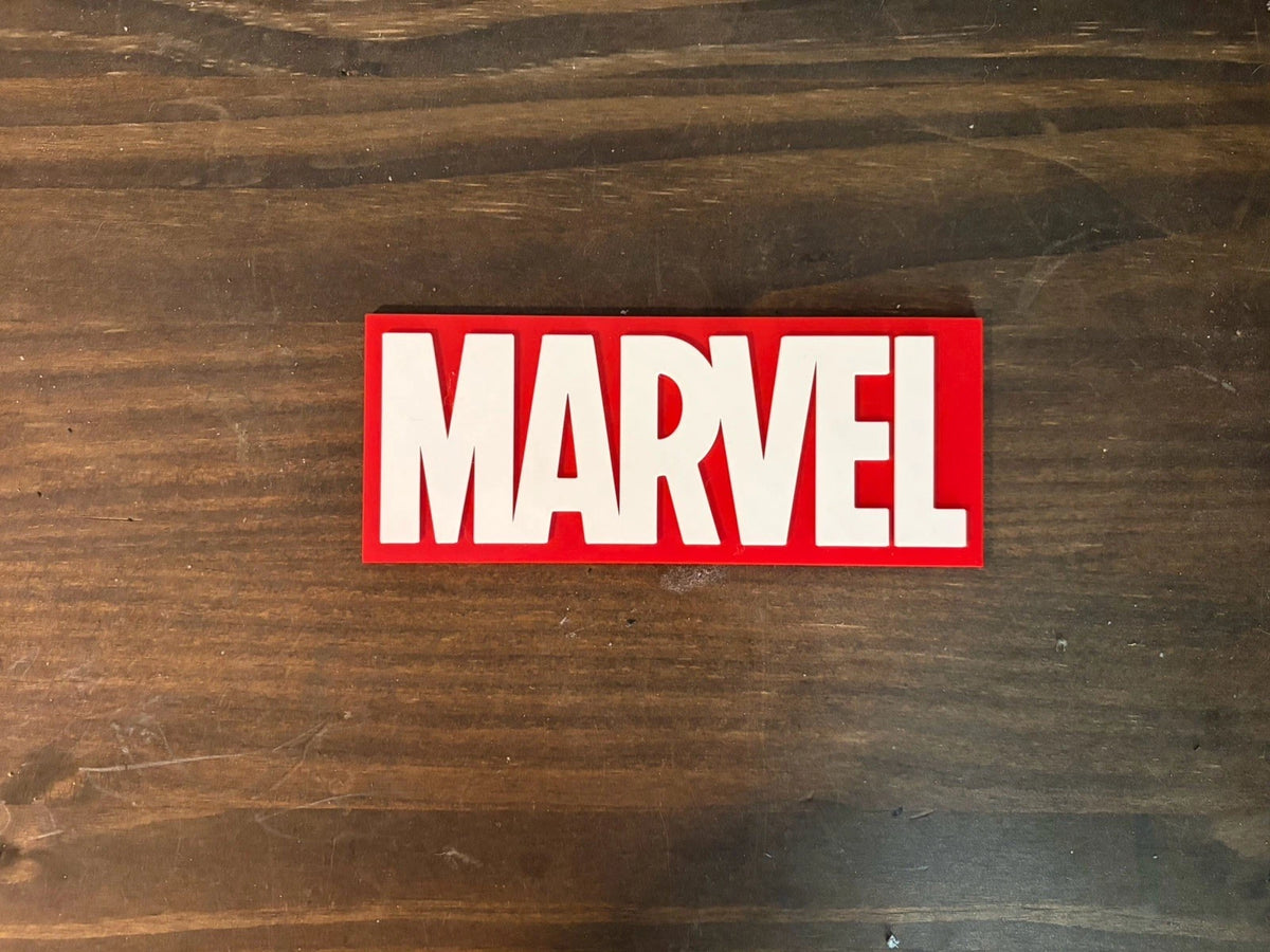Marvel Sign Logo Display 7x3in 3d Printed